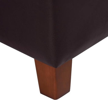 HomePop 18" Classic Square Storage Ottoman - Brown