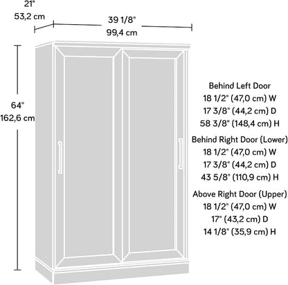 Sauder Homeplus Wardrobe Cabinet with Sliding Doors, Dakota Oak Finish