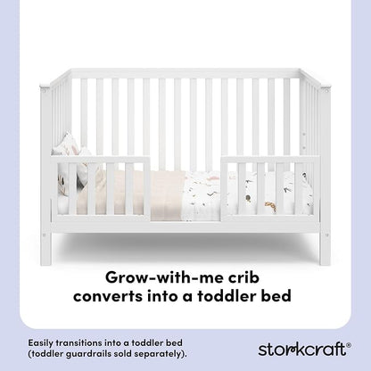 STORKCRAFT Hillcrest 4-in-1 Convertible Crib (White) - Converts to Daybed, Toddler Bed, and Full-Size Bed, Fits Standard Full-Size Crib Mattress, Adjustable Mattress Support Base