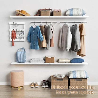 Forbena White Floating Shelves for Wall 36 Inches Long, Modern Wall Shelf for Living Room Decor, Large Deep Floating Shelf for Bedroom Home Office Closet Laundry Room Bathroom (3-Pack)