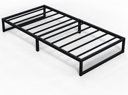 Richwanone 8 Inch Twin Bed Frames Heavy Duty Metal Platform Bed, Black | Twin Size Bed Frames, Metal Platform Mattress Foundation with Steel Slat Support, No Box Spring Needed, Easy Assembly