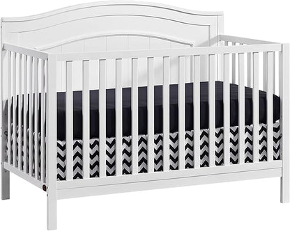 Oxford Baby Nolan 4-in-1 Convertible Baby Crib, Snow White, GreenGuard Gold Certified
