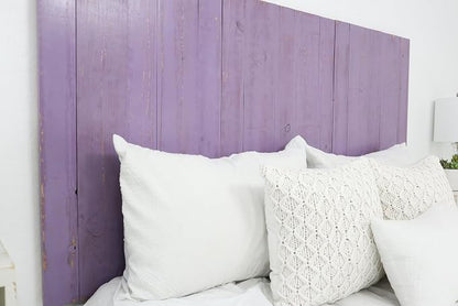 Barn Walls Lavender Headboard, Cottage Design Weathered, Solid Wood Headboard Floating Panels, Wall Mount, Adjustable Height, Easy Assembly, Twin Size