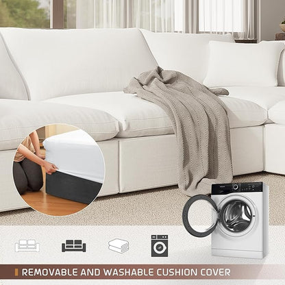 Modular Sectional Sofa Cloud Couch,78.6" Down Filled Comfy Cloud Modern Sofa,2 Seater with White Linen Couch Cushion Covers Removable Furniture for Living Room