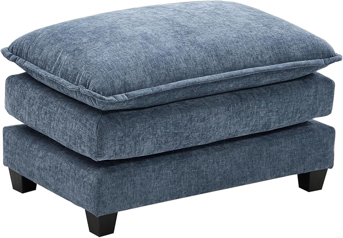 Ihanherry Ottoman for Modular Sectional Cloud Sofa, Chenille Deep Seat Couch for Apartment, Living Room and Bedroom, Blue