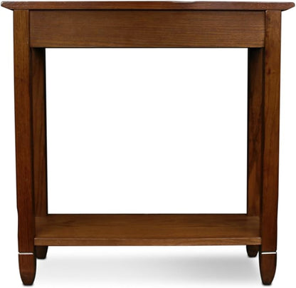 Leick Home 10059 Rustic Slate Tile Hall Console Sofa Table with Shelf, Rustic Oak