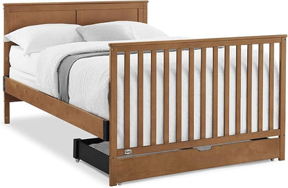 Simmons Kids Logan 6-in-1 Convertible Crib with Underdrawer - Greenguard Gold Certified, Chestnut