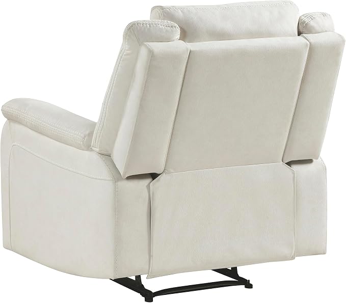 Lexicon Manual Recliner Chair, Polished Microfiber Reclining Sofa Chair, Home Theater Seating, Wall Hugger Manual Recliner for Living Room/Office/Apartment, Beige