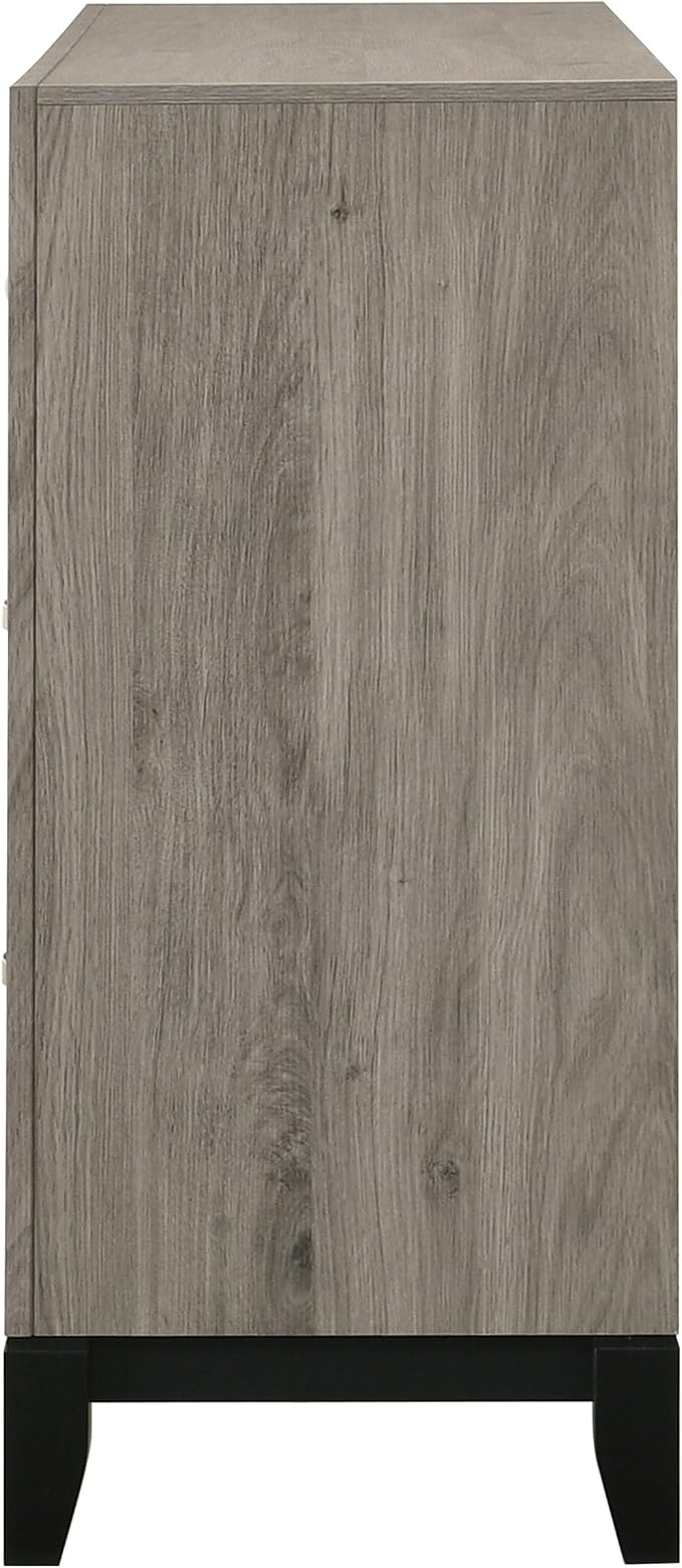 Coaster Home Furnishings - Valen - Wood - 6-Drawer Dresser with Curved Pull Handles, Groove Detailing, and Nickel Hardware - Bedroom - Light Taupe - 215913