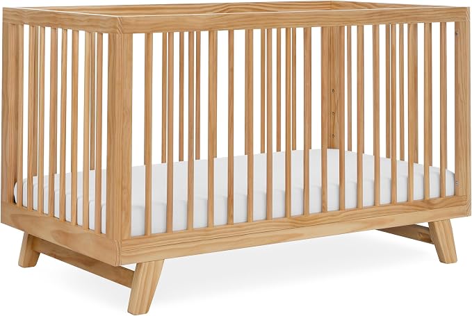 3-in-1 Astin Convertible Baby Crib - Wooden Baby Crib, Grows with Your Baby, Converts to Toddler Bed & Day Bed, 4 Adjustable Support Base Height | Natural