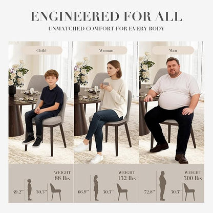 COLAMY Upholstered Dining Chairs Set of 6, Modern Kitchen Chairs with Back, Fabric Side Dining Room Chairs with Wood Legs for Kitchen Dining Room Restaurant, Camel