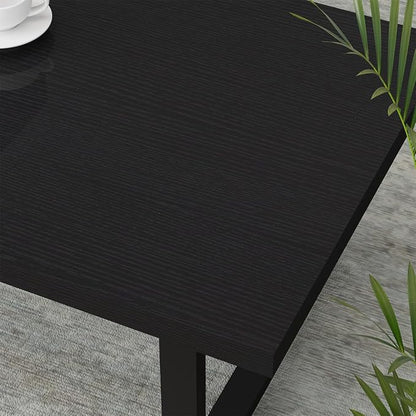 IBF Black Coffee Table, Minimalist Industrial Wooden Center Table, Modern Simple Rectangle Living Room Table, Farmhouse Wood and Metal Cocktail Coffee Table for Home Bedroom Office, Black Oak, 39 inch