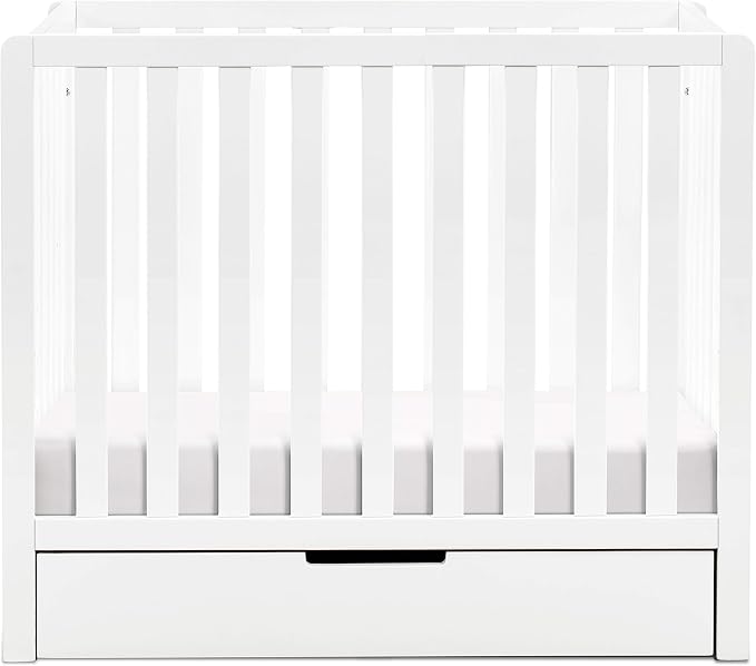 Carter's by DaVinci Colby 4-in-1 Convertible Mini Crib with Trundle Drawer in White, Greenguard Gold Certified, Undercrib Storage