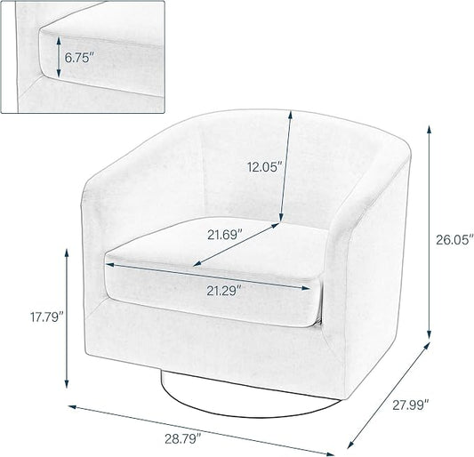 360° Swivel Barrel Accent Chair Armchair, PU Leather Round Club Arm Chair for Lving Room, Modern Upholstered Small Bedroom Single Sofa Seat - Cream, Set of 4