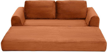 82-Inch Foldable Loveseat Boneless Cloud Couch, Modern Compressed Foam Daybed Floor Mattress Sleeper Sofa, 2-in-1 Boneless Convertible Sofa in a Box,No Assembly Required