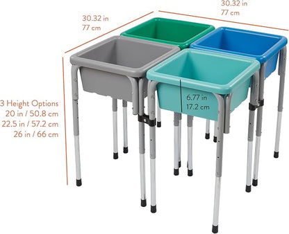 Back2School Express Adjustable Quad Sensory Tables with Lids, Children's Furniture, Contemporary