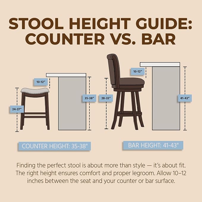ROME + OAK Runyan 26" Swivel Counter Stool, Rotating Backless Barstool in Walnut with Brown Vegan Leather Seat - for Kitchens or Dining Rooms