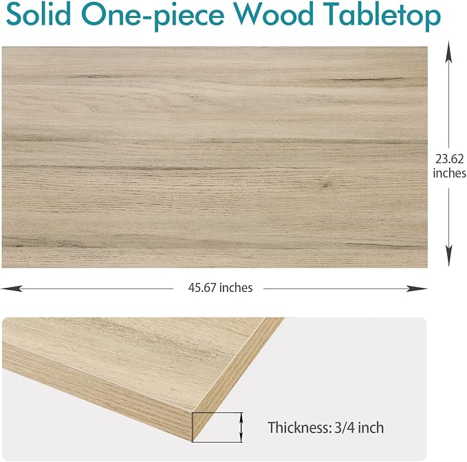 Kaboon Universal Tabletop 45.67"x23.62", Solid One-Piece Melamine Table Top, Double Desk L-Desk DIY, Home and Office, Oak/Grey Tone