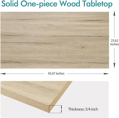 Kaboon Universal Tabletop 45.67"x23.62", Solid One-Piece Melamine Table Top, Double Desk L-Desk DIY, Home and Office, Oak/Grey Tone