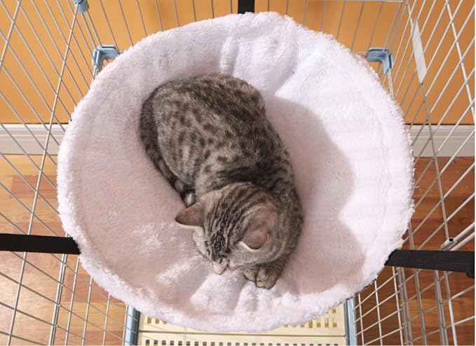 SHENGOCASE 2-Pack Cat Hammock Lounge Cat Hanging Bed for Cage Kennel Chair with Metal Frame, Adjustable Straps (Cyan)