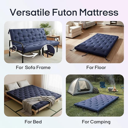 Syrinx Water Resistant Japanese Futon Mattress, Twin Size 75"x39", 2.5 Inch Thick Japanese Floor Mattress Tatami Mat, Foldable Floor Bed Sleeping Pad for Dormitory Guest Room Camping