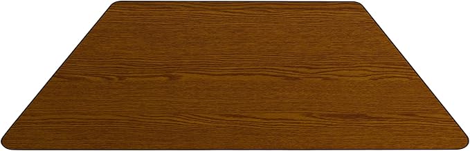 Flash Furniture Mobile 22.5''W x 45''L Trapezoid Oak HP Laminate Activity Table - Standard Height Adjustable Legs