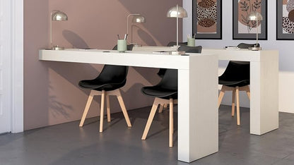 Mobili Fiver, Evolution Desk 70.9 x 15.7 in, Ashwood Black with One Leg, Made in Italy
