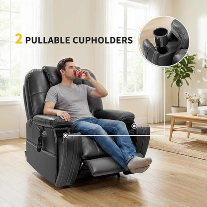 EONIX Triple Motor Lay Flat Power Lift Recliner Chair for Elderly with Adjustable Headrest, 400lbs Electirc Lift Chair for Living Room, Lumbar Pillow, Extended Footrest, Grey