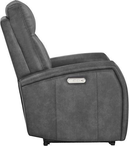 KISLOT Wall Hugger Power Recliner Chair with USB & Type-C Ports Faux Leather Recliner 135° Reclining Small Space Electric Sofa for RV Living Room Bedroom