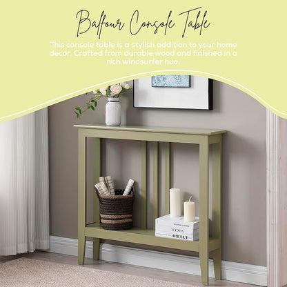 Kings Brand Narrow Console Table w/Storage Shelf, Lemon Pepper | Narrow Console Table with Storage Shelf – Slim Design Fits Entryways, Hallways, Behind Sofas, Shelf Décor, Books, Essentials