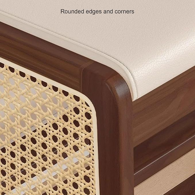 Bamboo Entryway Bench, Shoe Organizer, 2 Tier Solid Wooden Entryway Bench with Shoe Storage, for Hallway, Closet, Front Door Entrance, Foyer, Living Room Bedroom(Size:80cm,Color:Walnut)