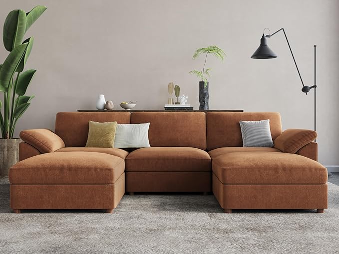 EASE MOOSE Modular Sectional Couch,Oversized U Shape Sectional Couch,Comfty Modular Deep Seat Sofa for Living Room, Removable Cover