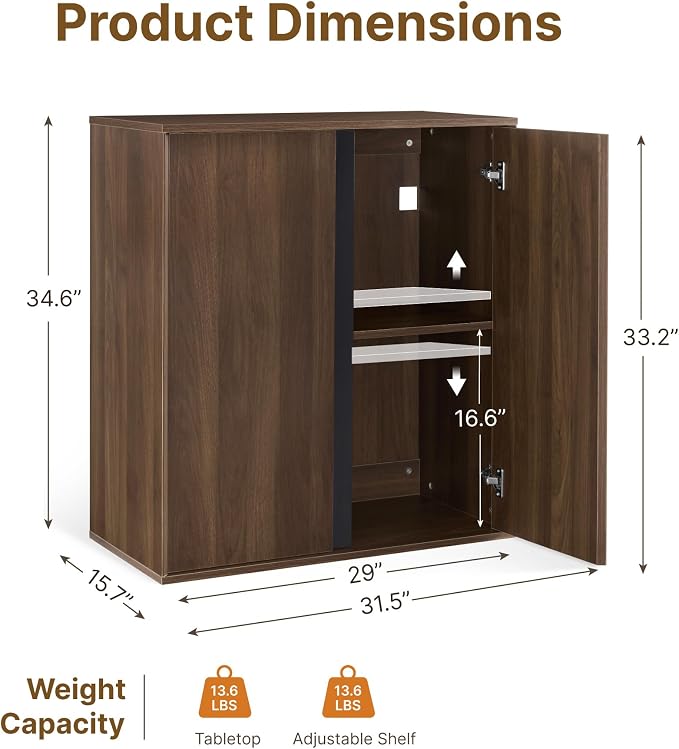 KISLOT 63" Sideboard Buffet Cabinet with Storage Modular Accent Display Kitchen Storage Cabinet Wood Coffee Bar Console for Living Room, Hallway, Kitchen, Dining Room,Walnut