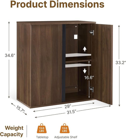 KISLOT 63" Sideboard Buffet Cabinet with Storage Modular Accent Display Kitchen Storage Cabinet Wood Coffee Bar Console for Living Room, Hallway, Kitchen, Dining Room,Walnut