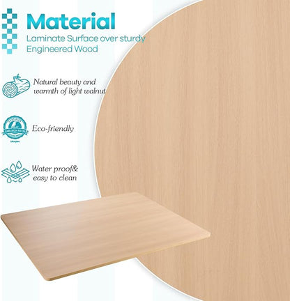 Kaboon Universal Tabletop 48"x36", Solid One-Piece Melamine Table Top, Restaurant Desk DIY, Home and Office,Dark Walnut