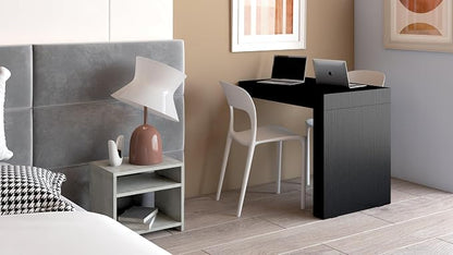 Mobili Fiver, Evolution Desk 35.4 x 23.6 in, Concrete Effect, Grey with One Leg, Made in Italy