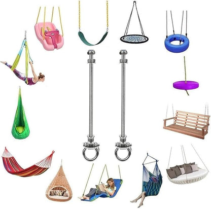 2-Pack Heavy Duty Swing Hangers with Bearings- 304 Stainless Steel Swing Set Brackets, 1500LB Capacity for Porch Swings, Hanging Chairs, Punching Bags, Gym Equipment