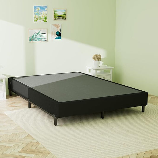 Superay King Box Spring, 5 inch Box Spring for King Bed, Heavy Duty Metal Bed Frame with Fabric Cover, 3000lbs Max Weight Capacity Bed Base Mattress Foundation, Easy Assembly, Noise Free, Black