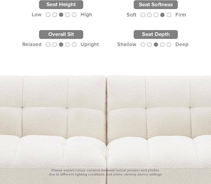 mopio 76.4" Futon Sofa Bed, Couch, Loveseat, Sleeper Sofa, Mid Century Modern Futon Couch, Sofa Cama, Couches for Living Room (Aaron, Pearl White Boucle)
