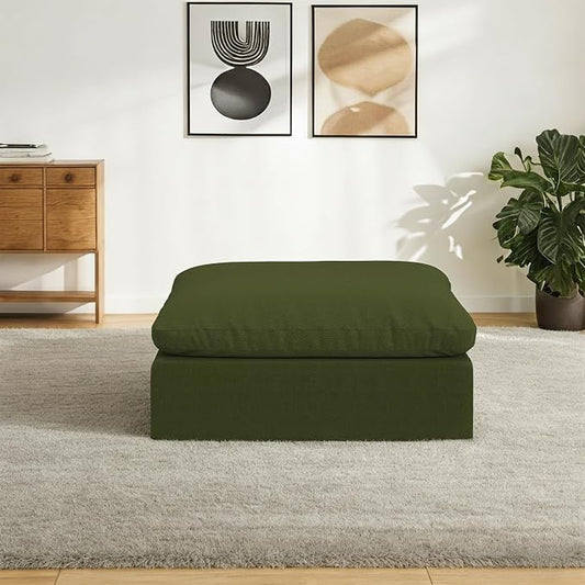 Oversize Cloud Modular Sectional Sofa,Chaise Down Filled Comfort Sofa Detachable Couch Cushion Covers for Living Room Apartment,Green