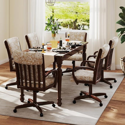Chromcraft Set of 1 Chairs, Chairs with Soft Wheels for Kitchen Room
