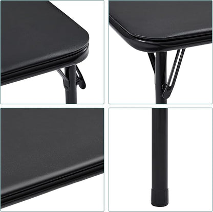 VECELO 24'' Kids Folding Card Table, Portable, with Ultra Soft Padded Cushion, 1 Piece, Black