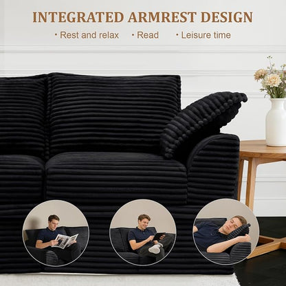 Upgrade Boneless Couch with Storage, Extra Deep&High Seat Modular Sectional Sofa 3 Seater U Shaped Cloud Couch with Ottoman, Tool-Free Assembly Sectional Couches for Living Room