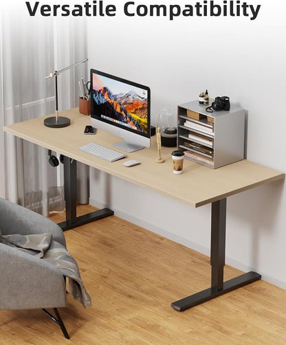 Universal 60 x 24 One-Piece Solid Wood Table Top, 1" Thick Desktop for Stand Up Height Adjustable Desk Frames, Home Office Tabletop, Countertop DIY