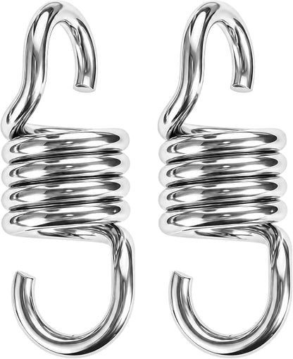 Aheucndg Heavy Duty Hammock Chair Spring, 2 Pack 1100LBS Porch Swing Spring Hook for Outdoor Indoor Activity of Porch Swings Hanging Chairs Hammock Hanging Kit.