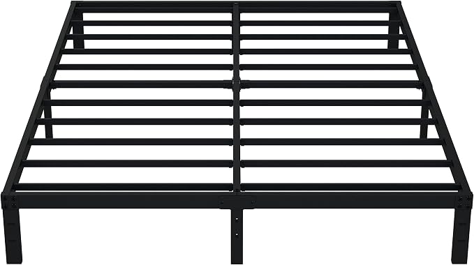 EMODA 10 Inch Full Size Bed Frame Heavy Duty Metal Platform No Box Spring Needed, Easy Assembly Noise Free, Black
