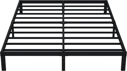 EMODA 10 Inch California King Bed Frames Heavy Duty Metal Cal King Platform with Steel Slats Support, No Box Spring Needed, Noise Free, Black