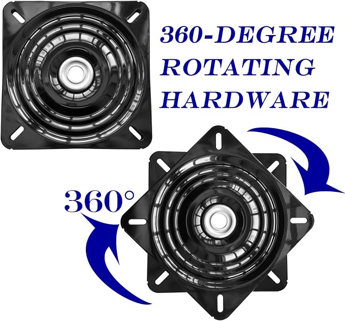 10Inch Bar Stool Swivel Plate Heavy Duty, Chair Swivel Base with Solid Ring of Ball Bearings, 600lbs Capacity Replacement Swivel Seat Parts Lazy Susan Hardware for Barstools Recliner Chair Boat