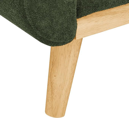 Ball & Cast 67.7" Loveseat Sofa,Mid Century Modern Love Seat Couches for Living Room,Button Tufted Upholstered Small Couch with Solid Wood Legs for Bedroom,Apartment,Office,Easy Assembly,Antique Green