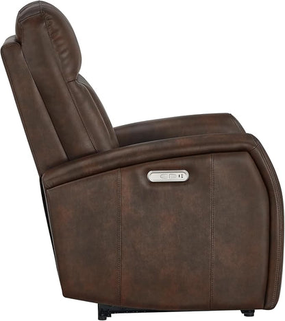 KISLOT Wall Hugger Power Recliner Chair with USB & Type-C Ports Faux Leather Recliner 135° Reclining Small Space Electric Sofa for RV Living Room Bedroom
